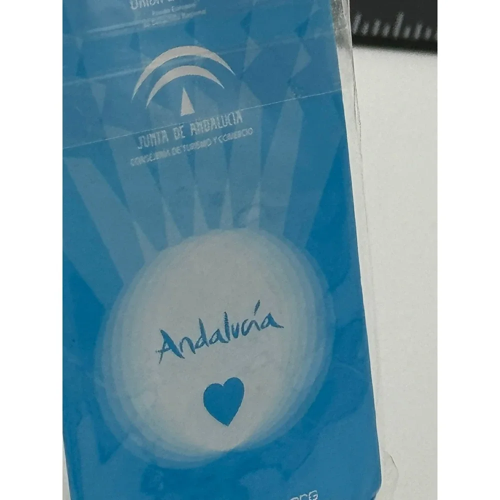 Andalucia Spain Souvenir Keychain Turquoise Woven Strap Brushed Metal Fob NEW‎